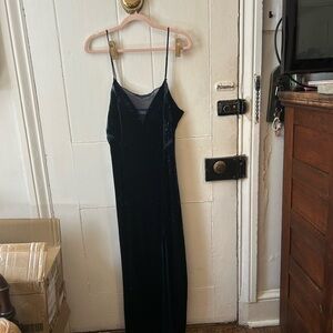 Elegant Blue Velvet Slip Dress free people